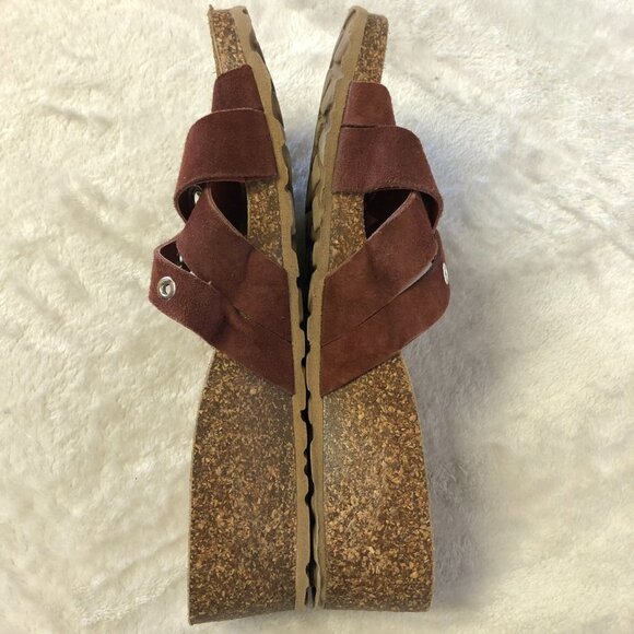 San Giorgio Wine Criss Cross Leather Strap Summer Sandals Size 9 - Picture 7 of 10